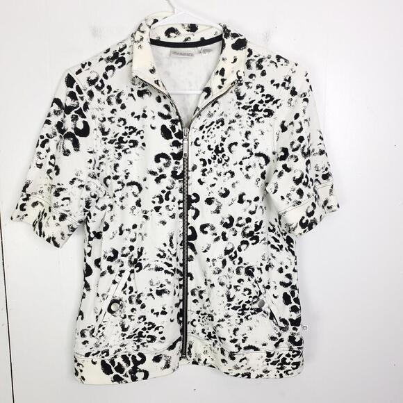 Jackets & Blazers - Chicos Jacket Womens S Full Zip Zenergy Athleisure Casual Weekend Exotic Animal